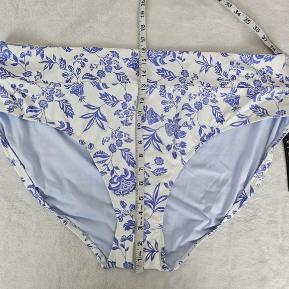 Catalina 3X High-Waist Blue Floral Bikini Bottoms UPF50+ NWT Swim - Picture 8 of 10
